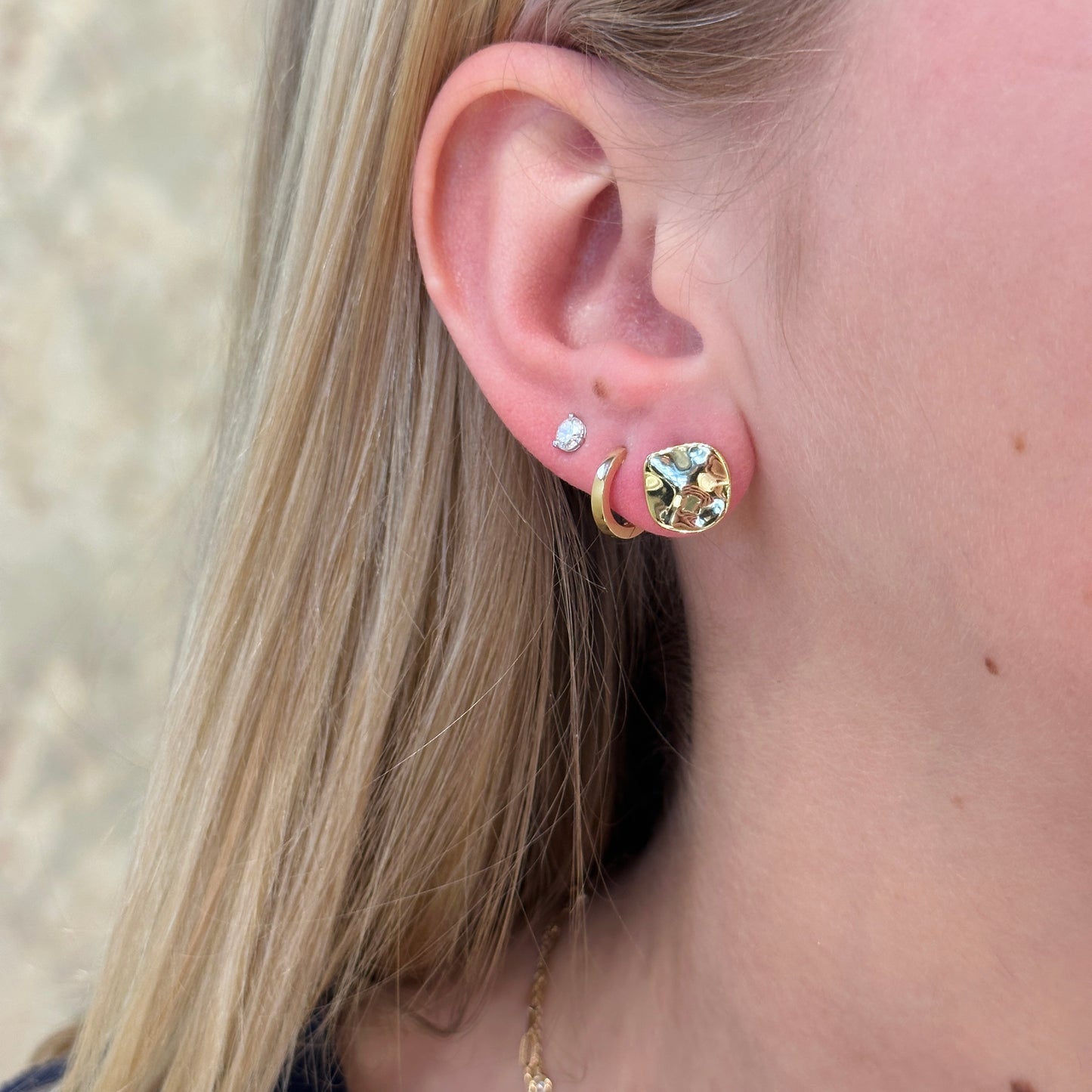 18k Vermeil AQUA Stud PE120-9858/O