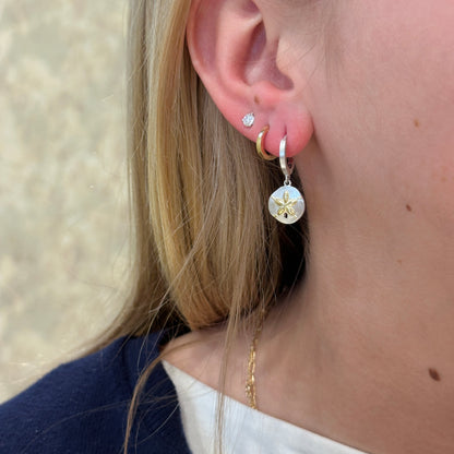 SS/18k Vermeil Starfish Huggie Earrings PE120- 6901 /O