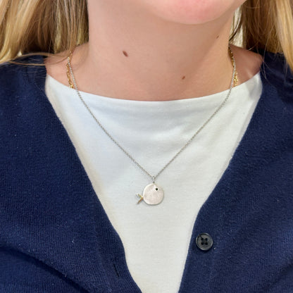 SS/18k Vermeil Fish Necklace CG120-6900/O