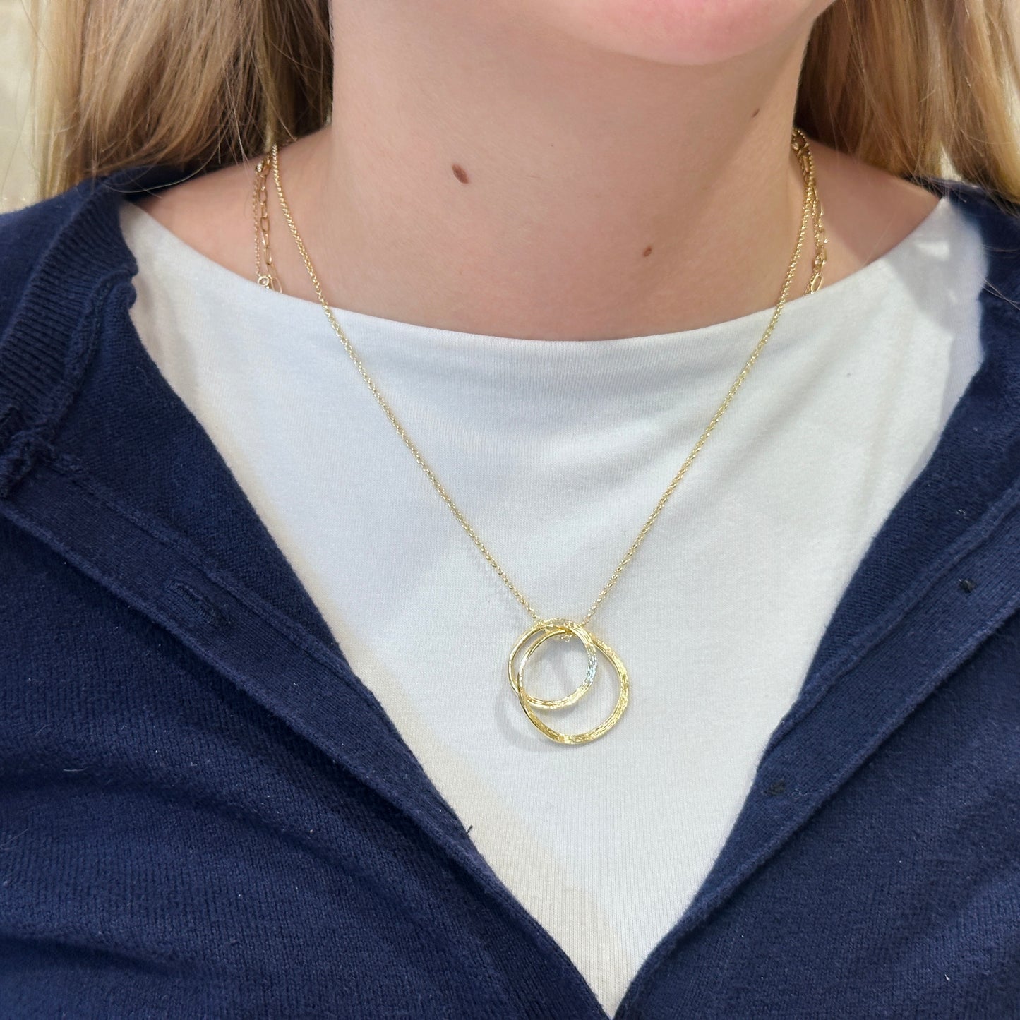 18k Vermeil Hoop Drop Necklace CL129-71/O