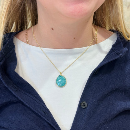 18k Vermeil Amazonite & Apatite Necklace CG-129- 900JAZO