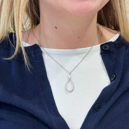 SS Satin Oval Drop Necklace CG120-51/M