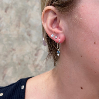 SS Dew Drop Earring FWP & BT EA33712BTFWP