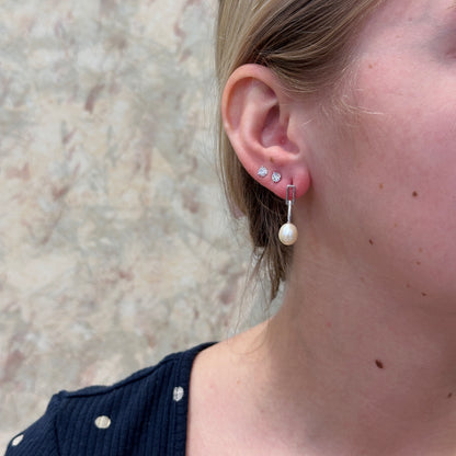 SS 7-8mm Pearl Paperclip Earring 628756