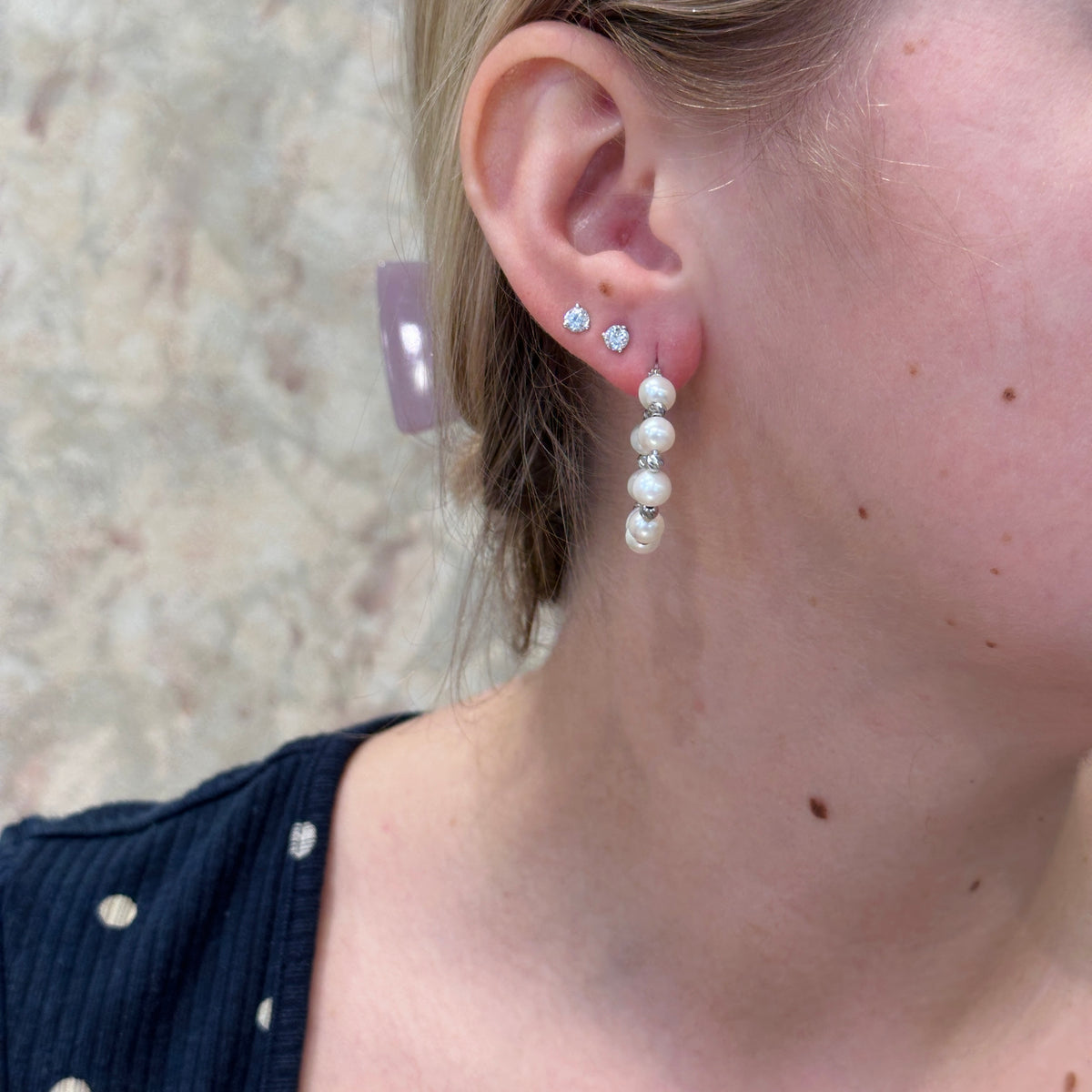 SS Pearl & Bead Hoop 626199/FW