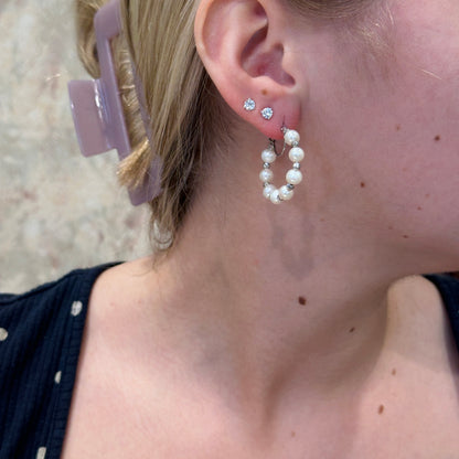 SS Pearl & Bead Hoop 626199/FW