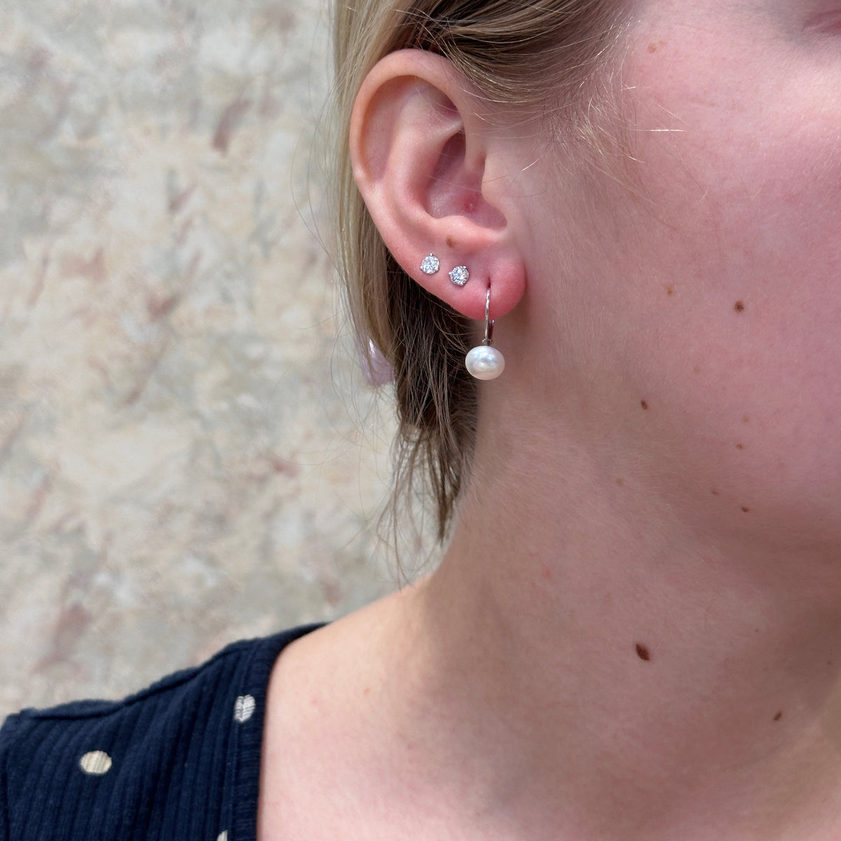 SS 8mm Pearl Earring SEU24TLPE
