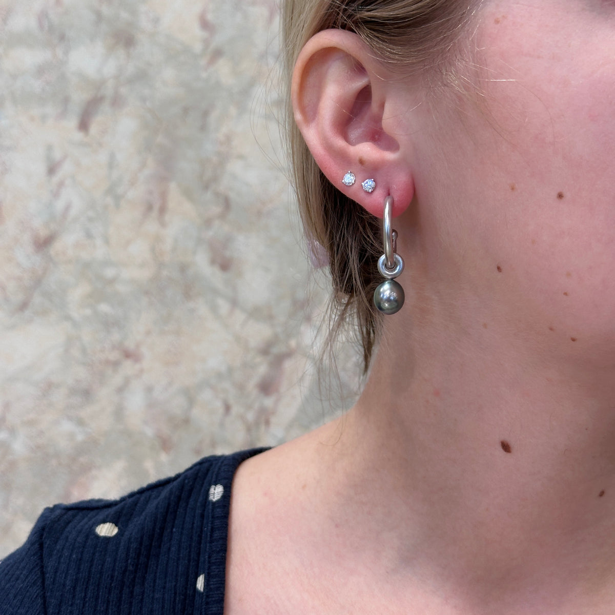SS 9-10mm Tahitian Pearl Hoop 626343/B