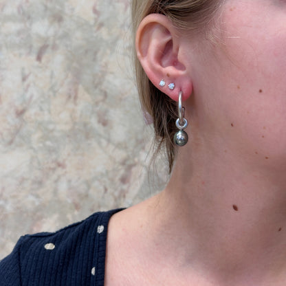 SS 9-10mm Tahitian Pearl Hoop 626343/B