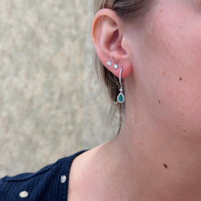 14kW .72cttw Emerald .47cttw Diamond Earring GEV50LDWDEM - 03