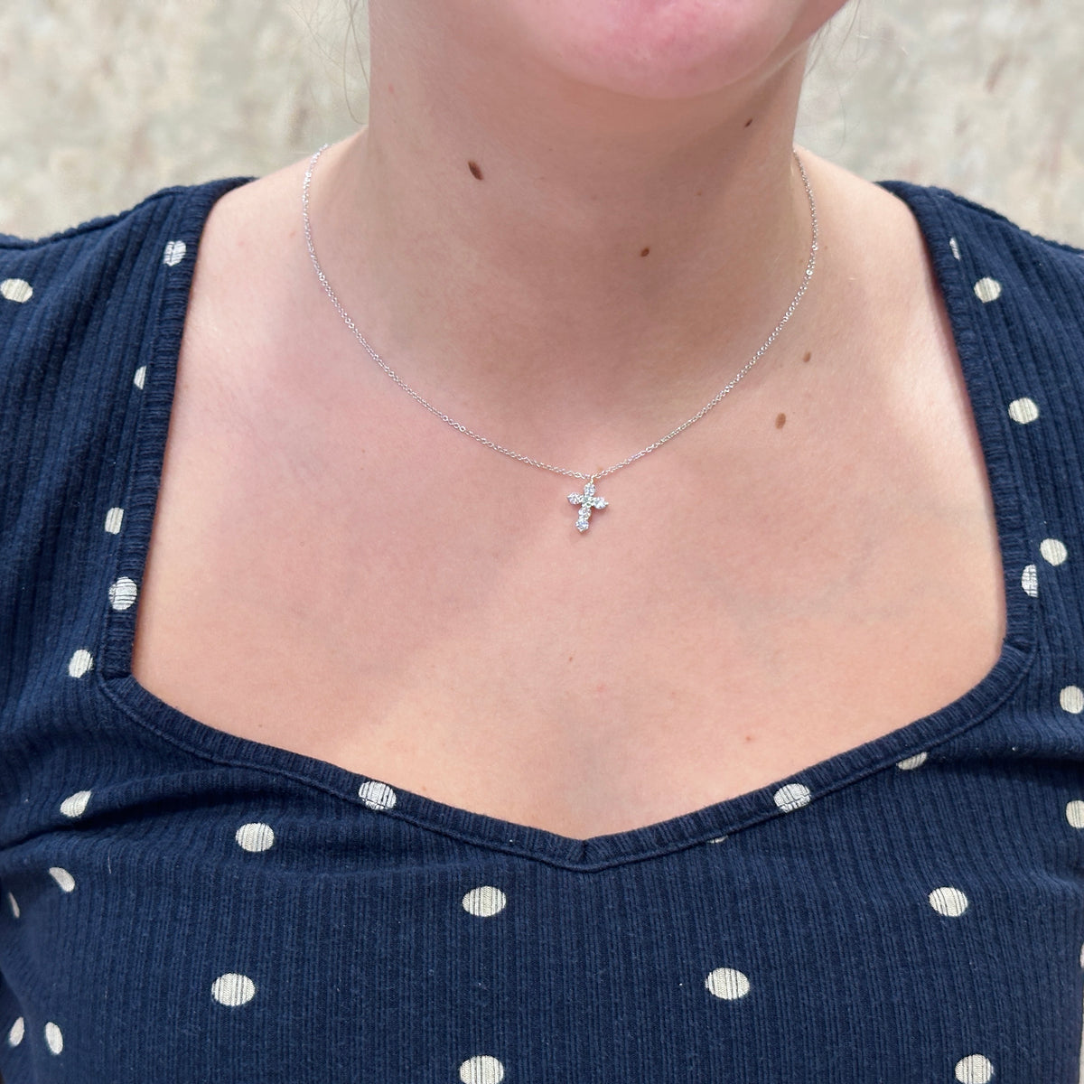 14kW .50cttw Diamond Cross Necklace SC55021390