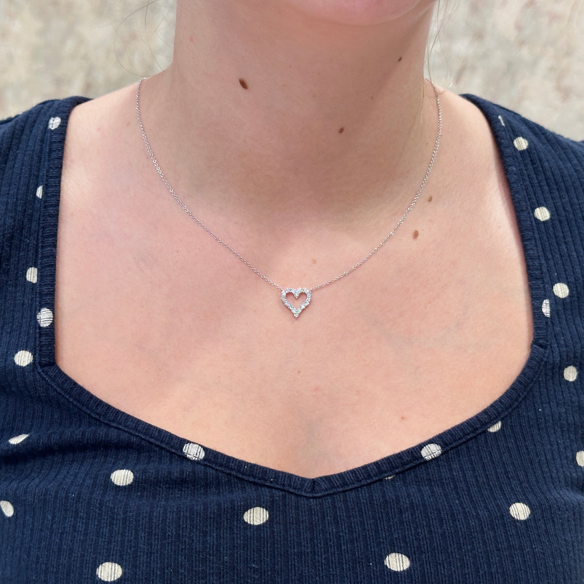 14kW .49cttw Diamond Heart Necklace N1848W