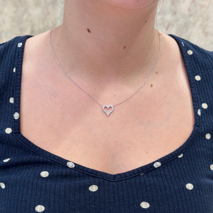 14kW .49cttw Diamond Heart Necklace N1848W