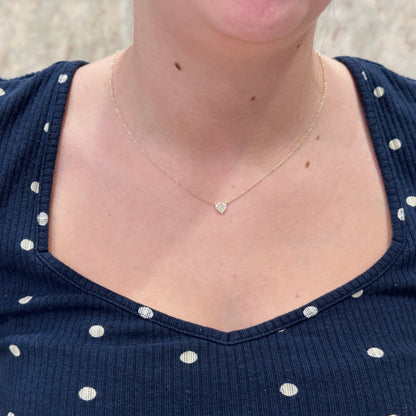 14kY .09cttw Diamond Heart Necklace SC55002133