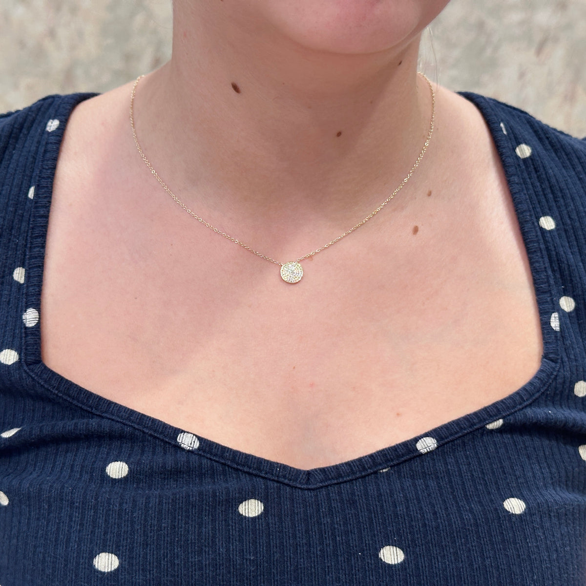 14kR .15cttw Diamond Pave Necklace SC55002400-15-18