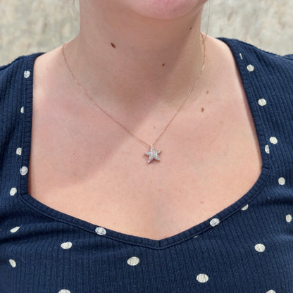 14kR .41cttw Diamond Starfish Necklace NK4449K45JJ