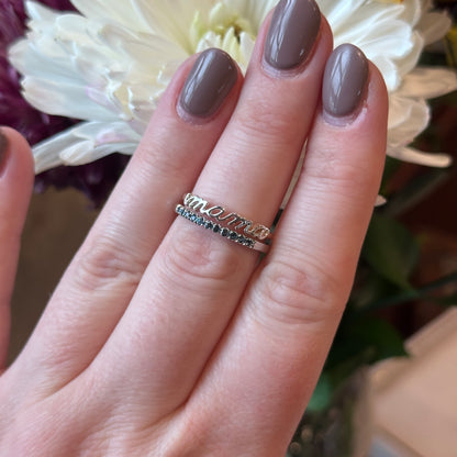 SS Mama Script Ring 57739-7