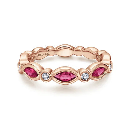 14kR .65ct Ruby & .13ct Diamond Ring LR4588K45RA-7