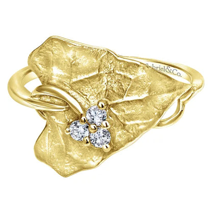 14kY .10ct Dia Leaf Ring LR5099Y45JJ - 6.5