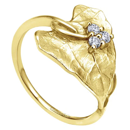 14kY .10ct Dia Leaf Ring LR5099Y45JJ - 6.5