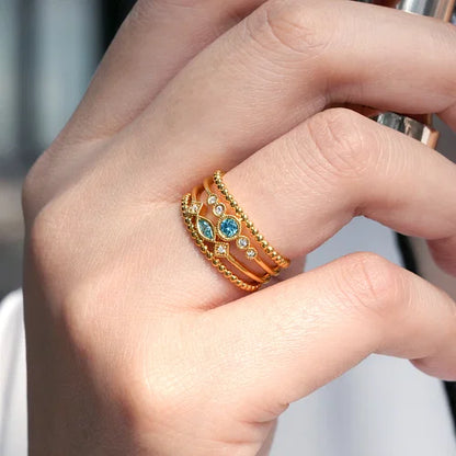 14kY .20ct BT & .06ct Dia Multi Row Ring LR51466Y45BT-7