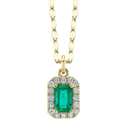 14kY .50ct Emerald .15cttw Diamond Necklace LTD55001106