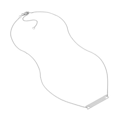 SS Bar w/ Paw Print Cutout Necklace MF032951-92B
