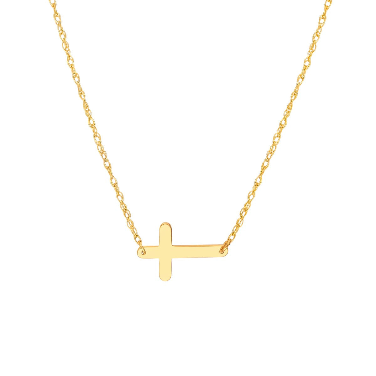 14kY Cross Necklace MF036455-14Y