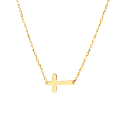 14kY Cross Necklace MF036455-14Y