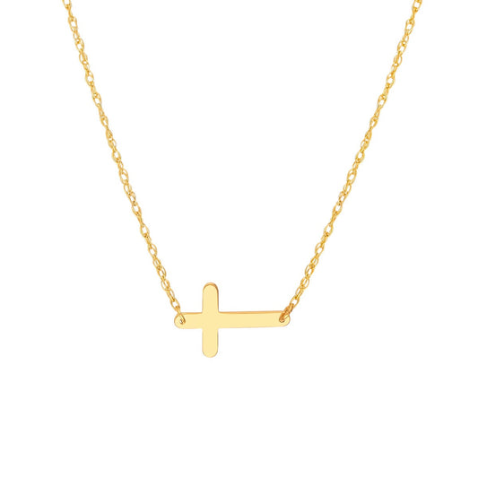 14kY Cross Necklace MF036455-14Y