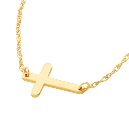 14kY Cross Necklace MF036455-14Y