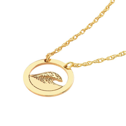14kY Wave Open Circle Necklace MF043313-14Y