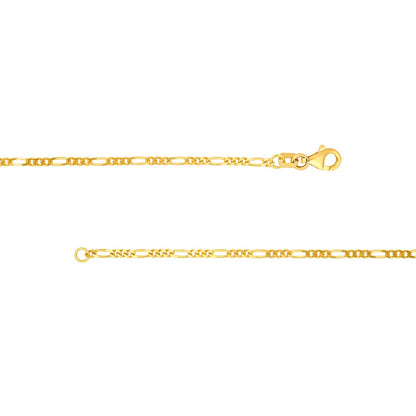 14kY 1.9mm Figaro Bracelet MZ013996-14Y