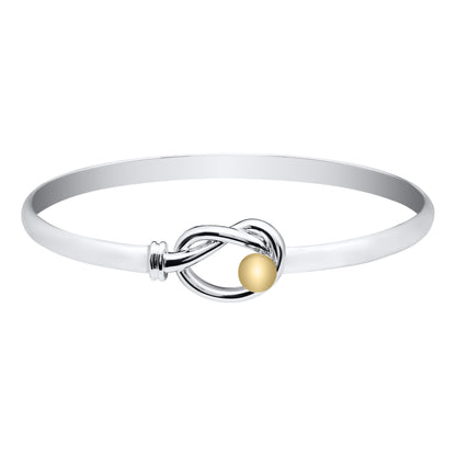 SS/YG Love Knot & Bead Bracelet NBT030-70