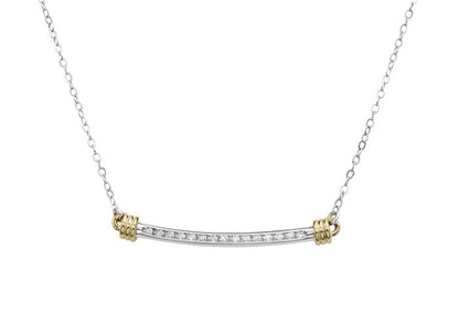 SS/YG .30cttw Dia Signature Necklace NE16642D-18