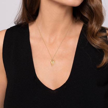 14kY .07cttw Diamond Leaf Necklace NK1852Y45JJ-18