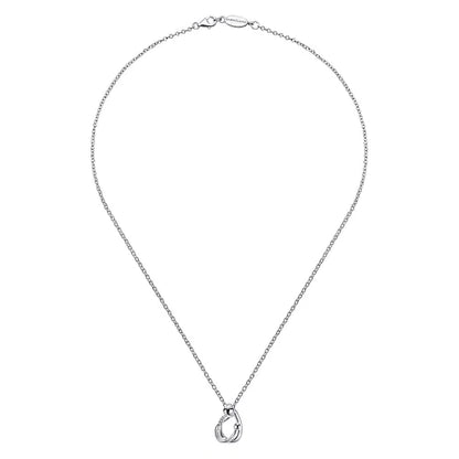 SS .02ct Dia Mother & Child Necklace NK2849SV5JJ-18
