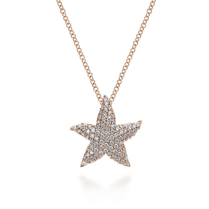 14kR .41ct Diamond Starfish Necklace NK4449K45JJ
