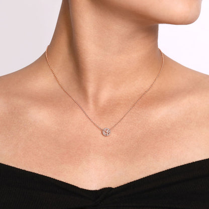 14kR .75ct Morganite & .07ct Diamond Neck NK4616K45MO