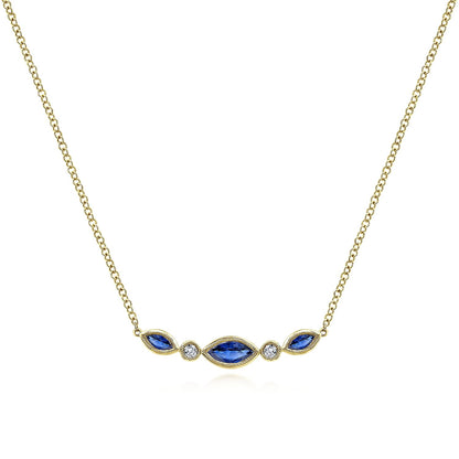14kY .46ct Sapphire & .04ct Dia Necklace NK5420Y45SA