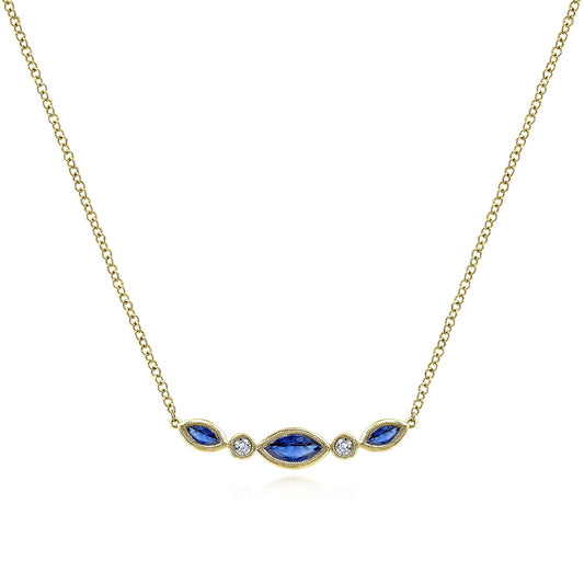 14kY .46ct Sapphire & .04ct Dia Necklace NK5420Y45SA