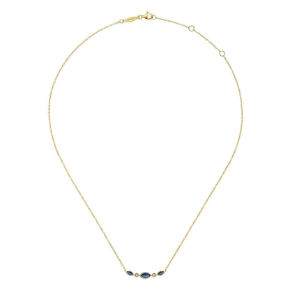 14kY .46ct Sapphire & .04ct Dia Necklace NK5420Y45SA