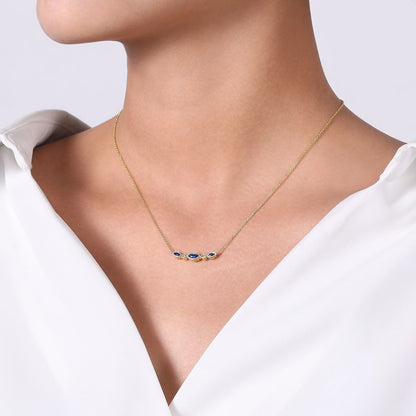 14kY .46ct Sapphire & .04ct Dia Necklace NK5420Y45SA