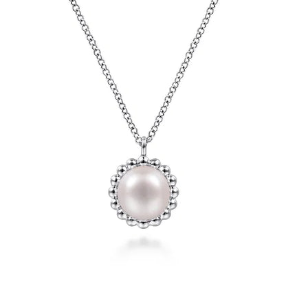 SS Beaded Pearl Necklace NK6412SVJPL