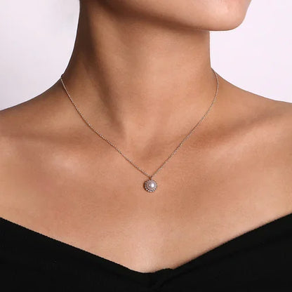 SS Beaded Pearl Necklace NK6412SVJPL