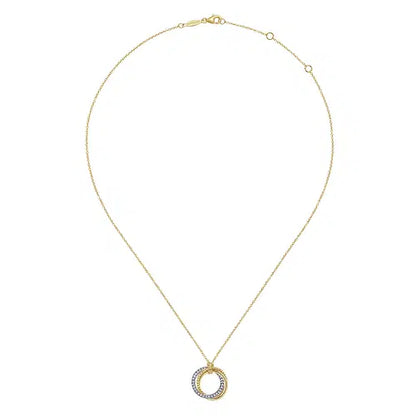 14kW/Y .25ct Dia & Twisted Rope Circle Neck NK6455M45JJ