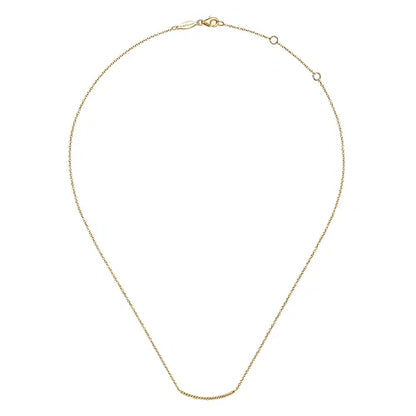 14kY Twisted Rope Bar Necklace NK6458Y4JJJ-17.5