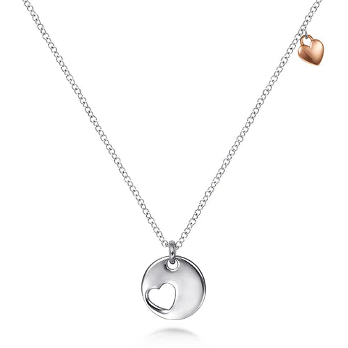SS & RG Plated Heart Necklace NK6757STJJJ