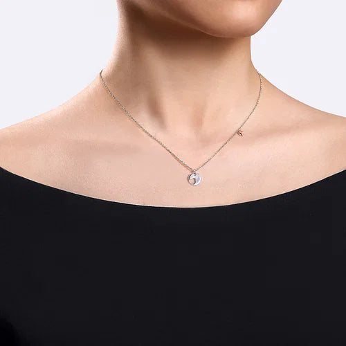 SS & RG Plated Heart Necklace NK6757STJJJ