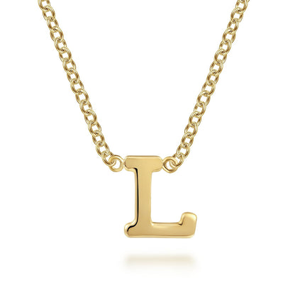 14kY "L" Initial Necklace NK6928L-Y4JJJ - 17.5